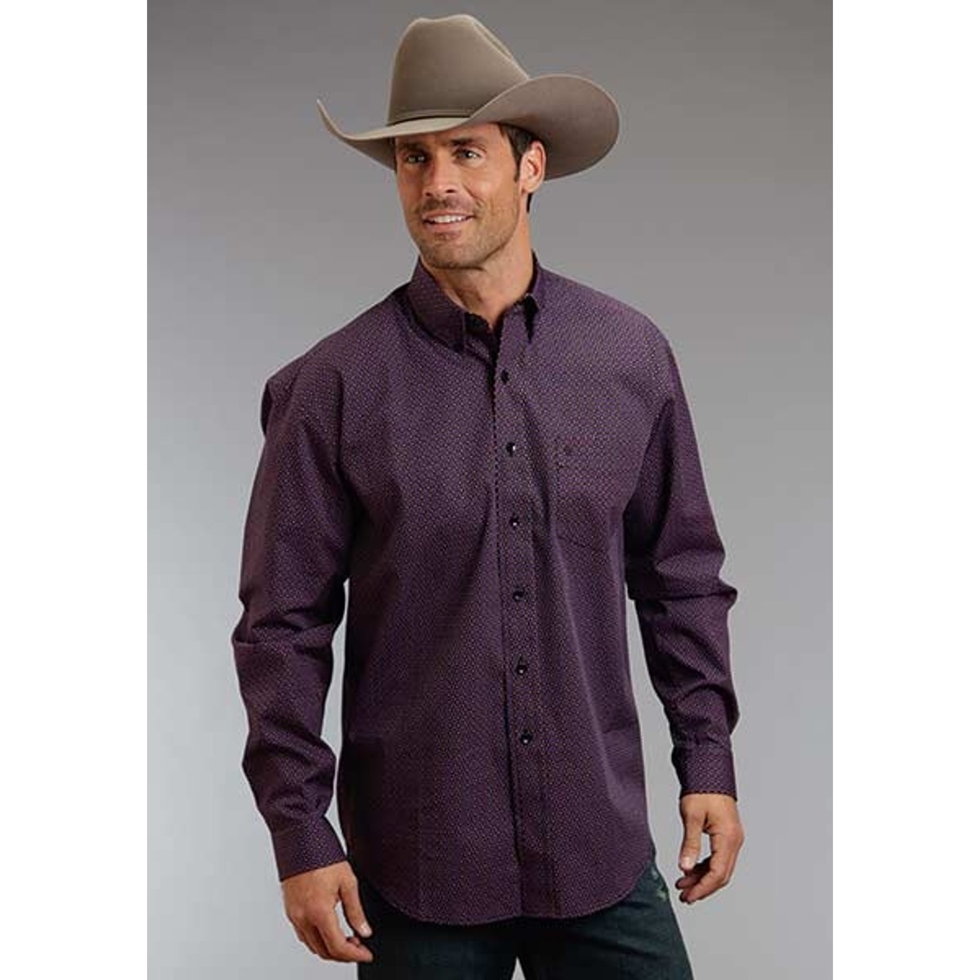 Stetson Mens Fall III Eight Ball Foulard Long Sleeve Button Shirt