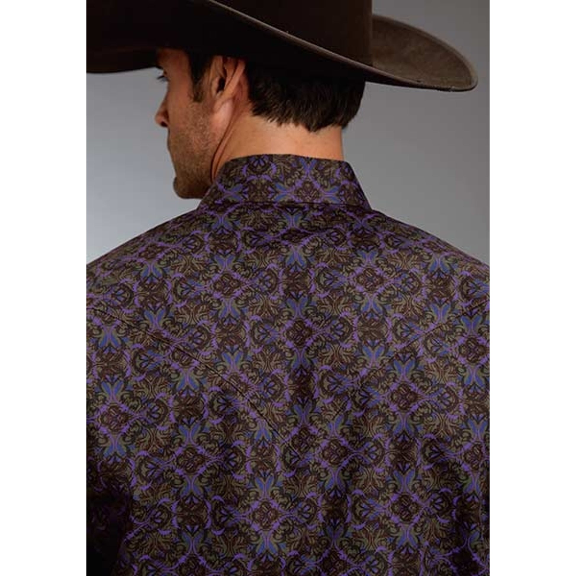 Stetson Mens Fall III Gothic Paper Print Long Sleeve Snap Shirt