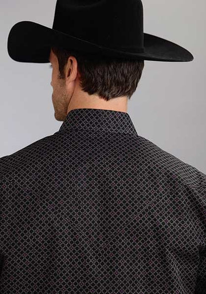 Stetson Mens Fall III Mini Tic-Tac Print Long Sleeve Snap Shirt