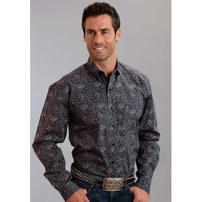 Stetson Mens Fall III Romance Paisley Print Long Sleeve Button Shirt