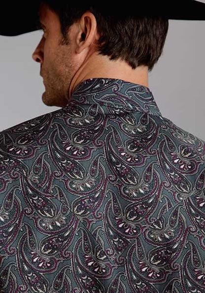 Stetson Mens Fall III Romance Paisley Print Long Sleeve Snap Shirt