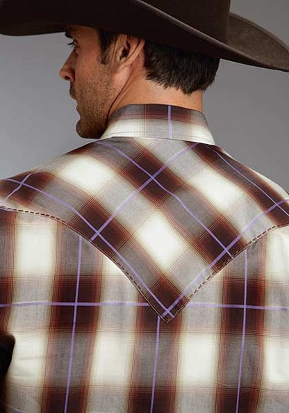 Stetson Mens Fall III Teak Ombre Long Sleeve Snap Shirt