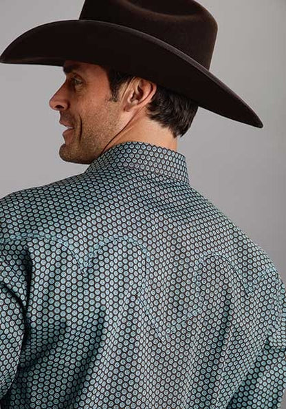 Stetson Mens Fall IV Life Boat Print Long Sleeve Snap Shirt