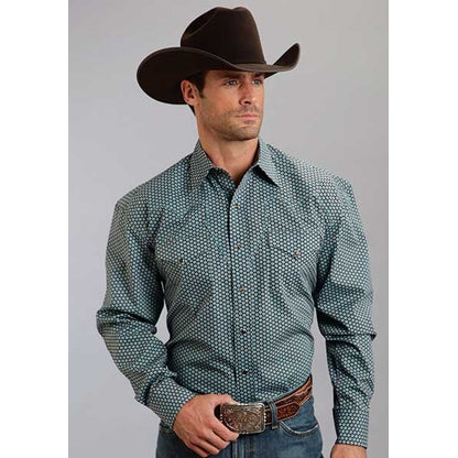 Stetson Mens Fall IV Life Boat Print Long Sleeve Snap Shirt