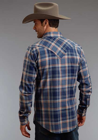 Stetson Mens Original Rugged American Plaid Long Sleeve Snap Shirt
