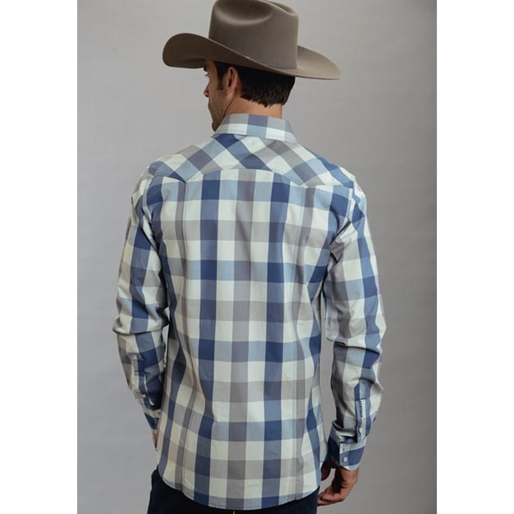 Stetson Mens Original Rugged Buffalo Check Long Sleeve Snap Shirt