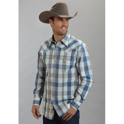 Stetson Mens Original Rugged Buffalo Check Long Sleeve Snap Shirt