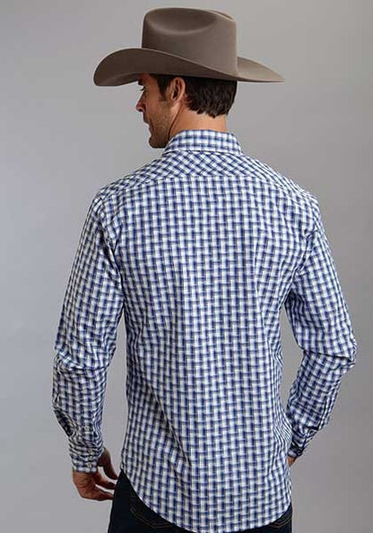 Stetson Mens Original Rugged Optic Plaid Long Sleeve Snap Shirt