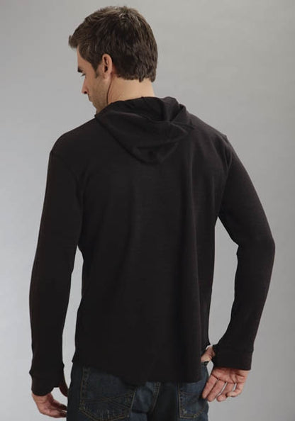 Stetson Mens Original Rugged Thermal Slub Knit Hooded T-Shirt