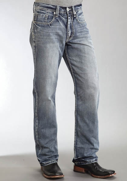 Stetson Mens Pieced Back Pocket Using Wrong Side Denim Jeans