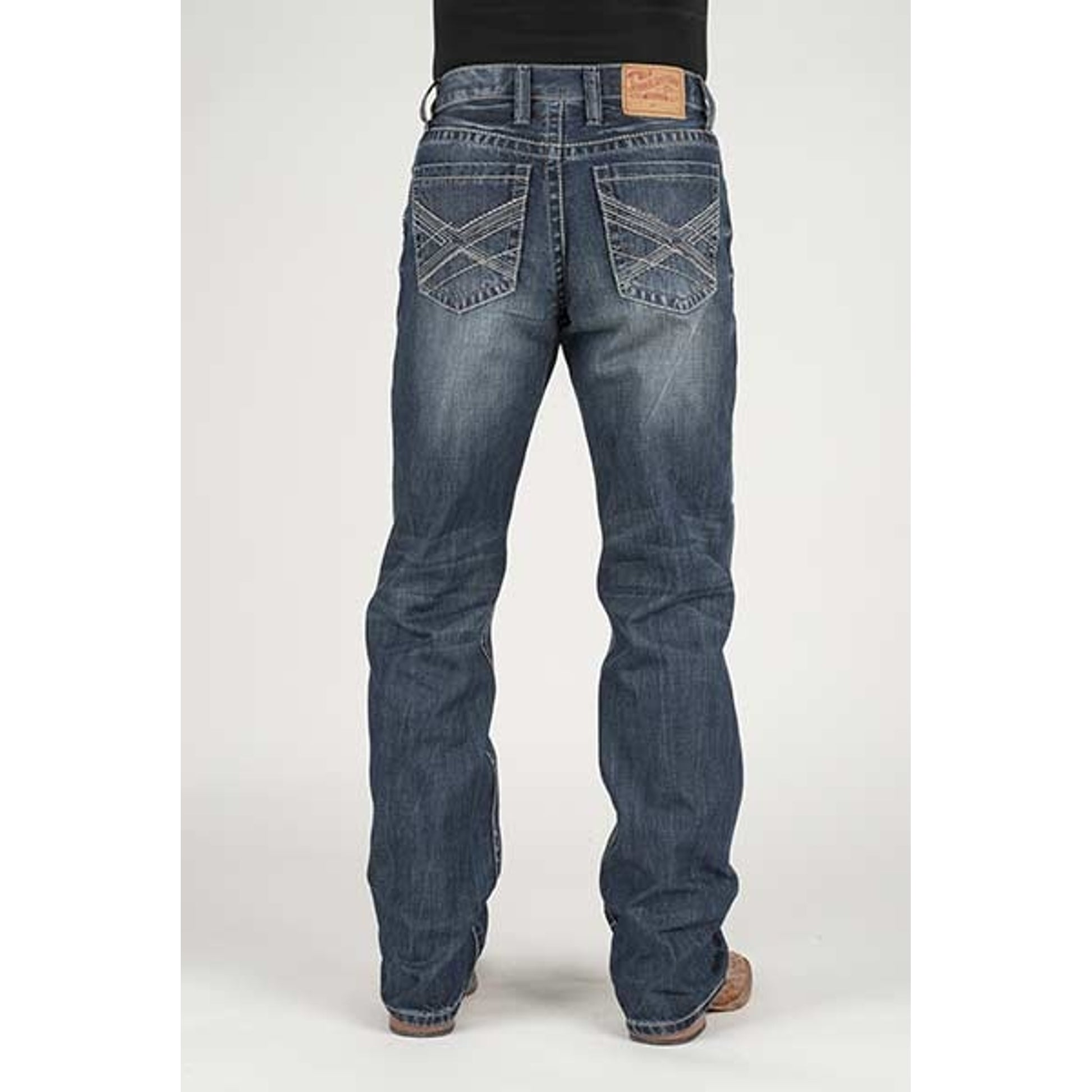 Stetson Mens Self Fabric X Deco Pocket Lower Rise Relaxed Jeans