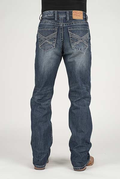 Stetson Mens Self Fabric X Deco Pocket Lower Rise Relaxed Jeans