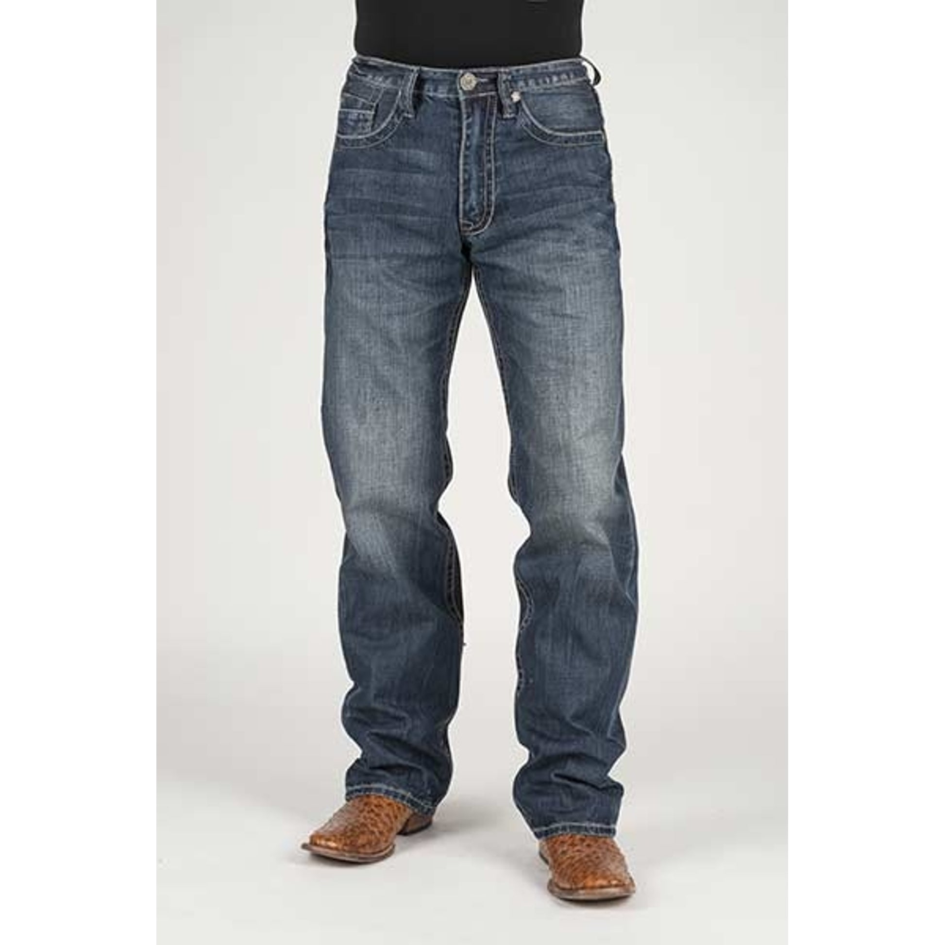 Stetson Mens Self Fabric X Deco Pocket Lower Rise Relaxed Jeans