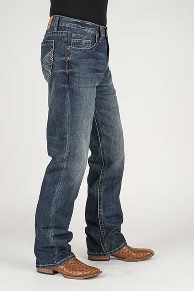 Stetson Mens Self Fabric X Deco Pocket Lower Rise Relaxed Jeans