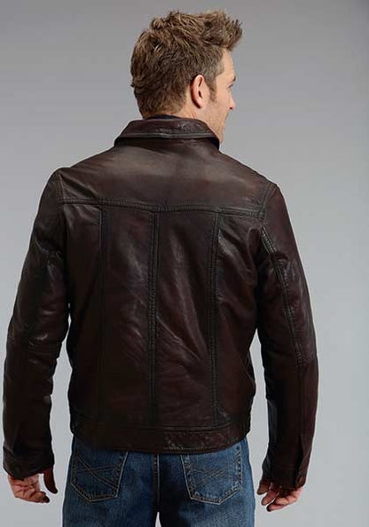Stetson Mens Smooth Lamb Leather Jacket - Brown