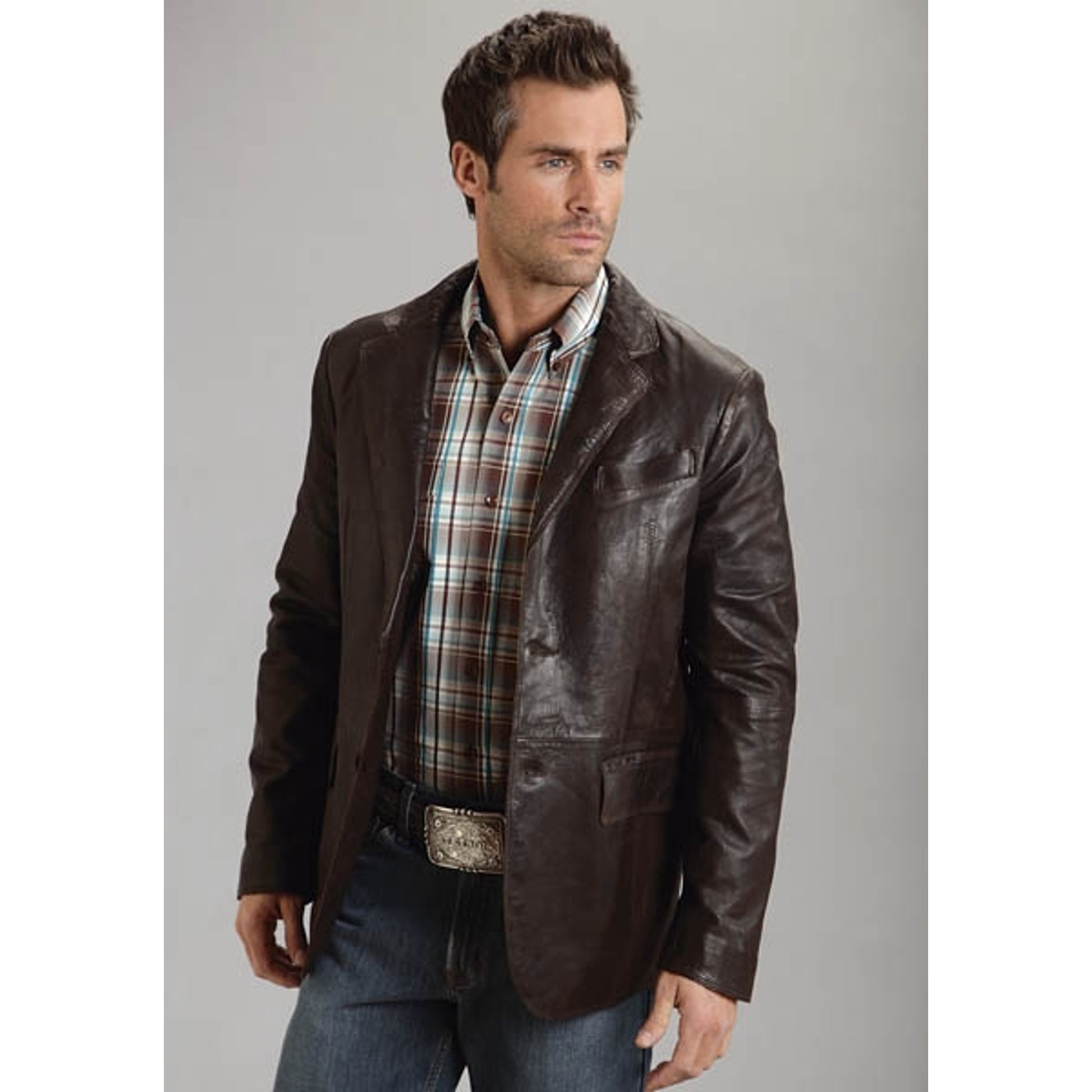 Stetson Mens Smooth Leather Blazer