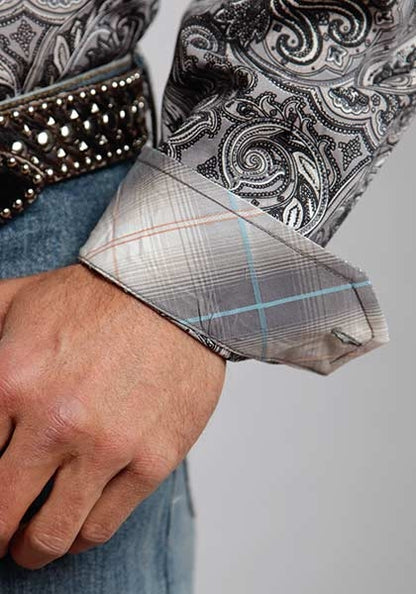 Stetson Mens Spring I Neptune Paisley Long Sleeve Button Shirt