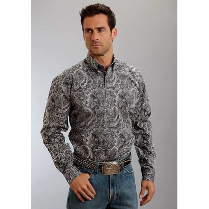 Stetson Mens Spring I Neptune Paisley Long Sleeve Button Shirt