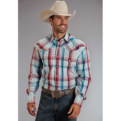 Stetson Mens Spring I Water Ombre Long Sleeve Snap Shirt