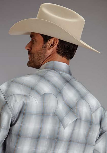 Stetson Mens Spring II Sterling Ombre Short Sleeve Snap Shirt