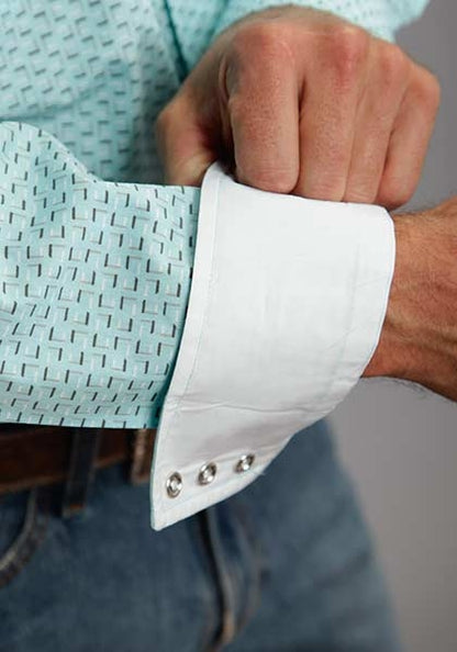 Stetson Mens Spring III Box Foulard Long Sleeve Snap Shirt