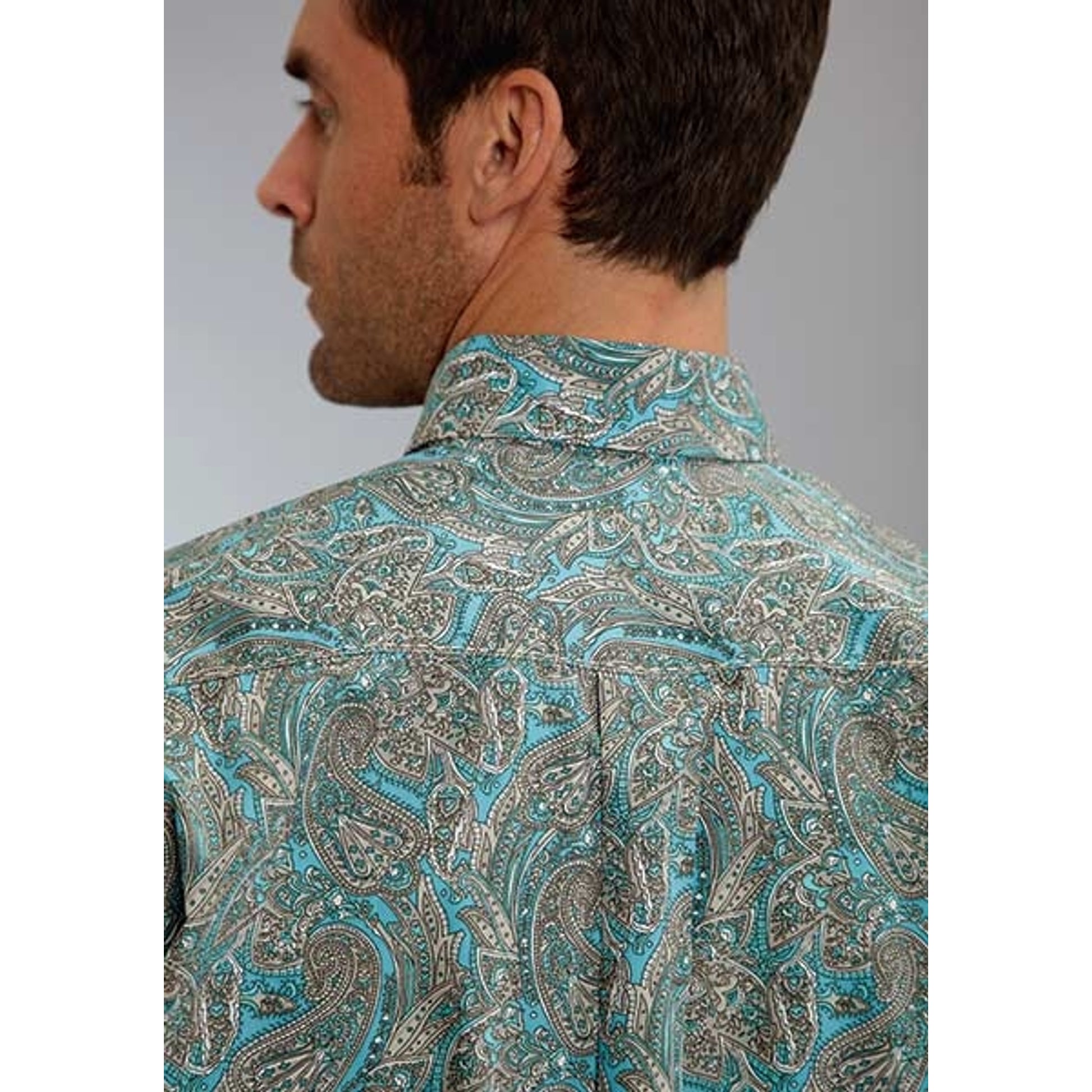 Stetson Mens Spring III Modern Paisley Long Sleeve Button Shirt