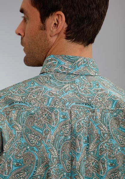 Stetson Mens Spring III Modern Paisley Long Sleeve Button Shirt