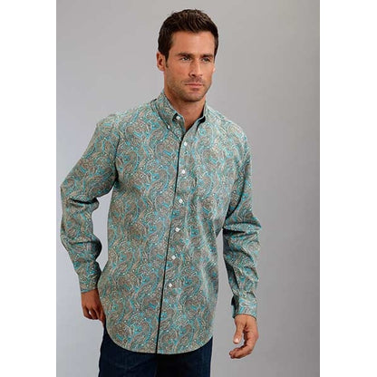 Stetson Mens Spring III Modern Paisley Long Sleeve Button Shirt
