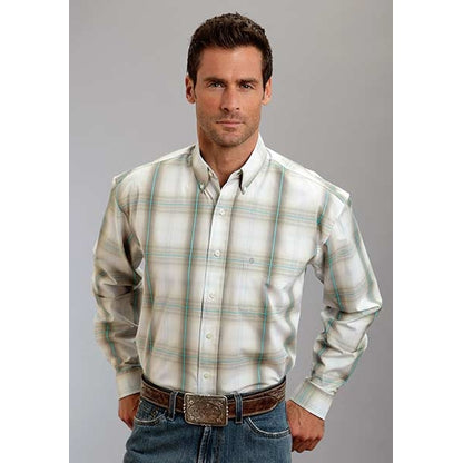 Stetson Mens Spring III Mossy Ombre Long Sleeve Button Shirt