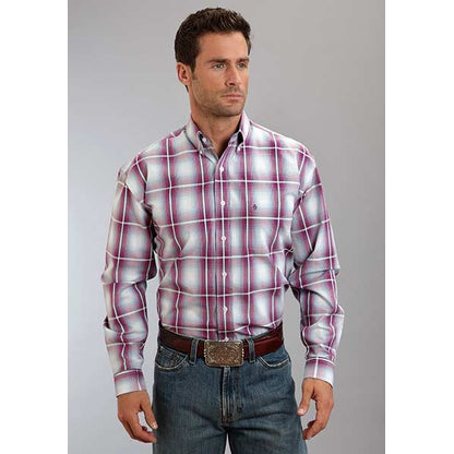 Stetson Mens Spring IV Baseball Ombre Long Sleeve Button Shirt