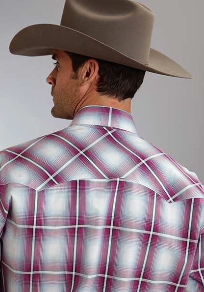 Stetson Mens Spring IV Baseball Ombre Long Sleeve Snap Shirt