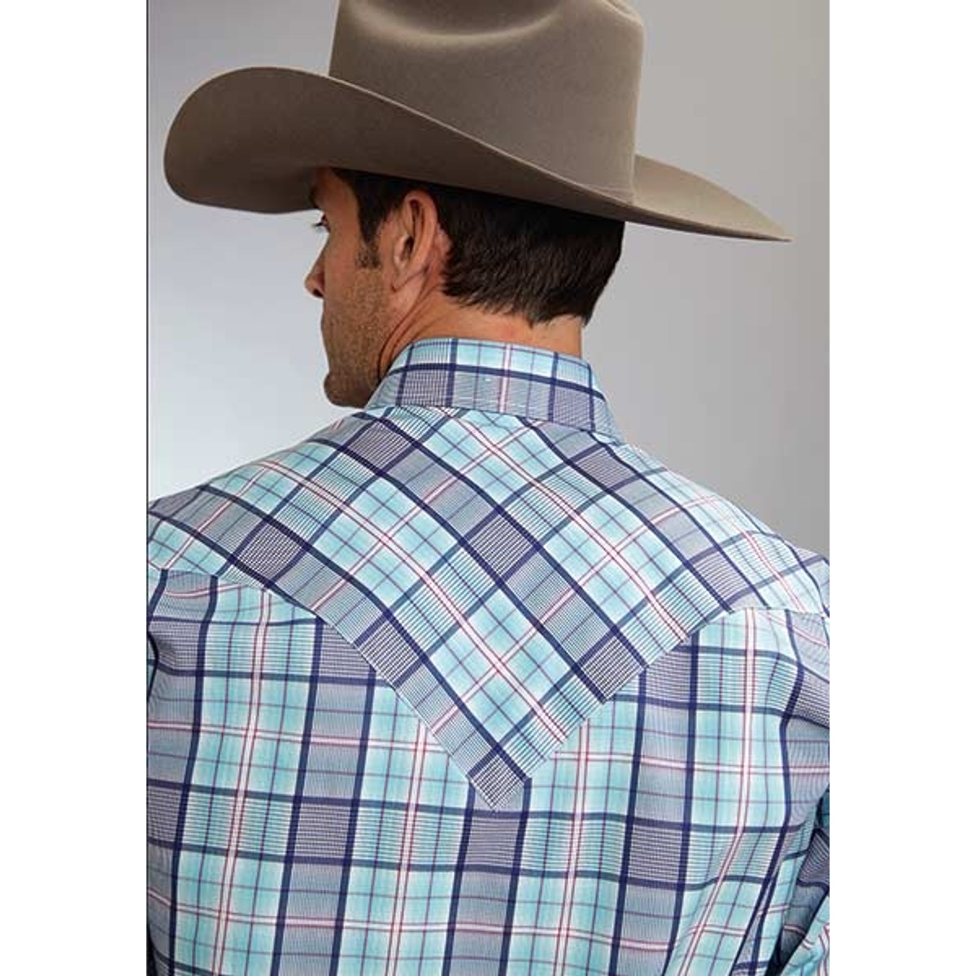 Stetson Mens Spring IV Streetlight Plaid Long Sleeve Snap Shirt