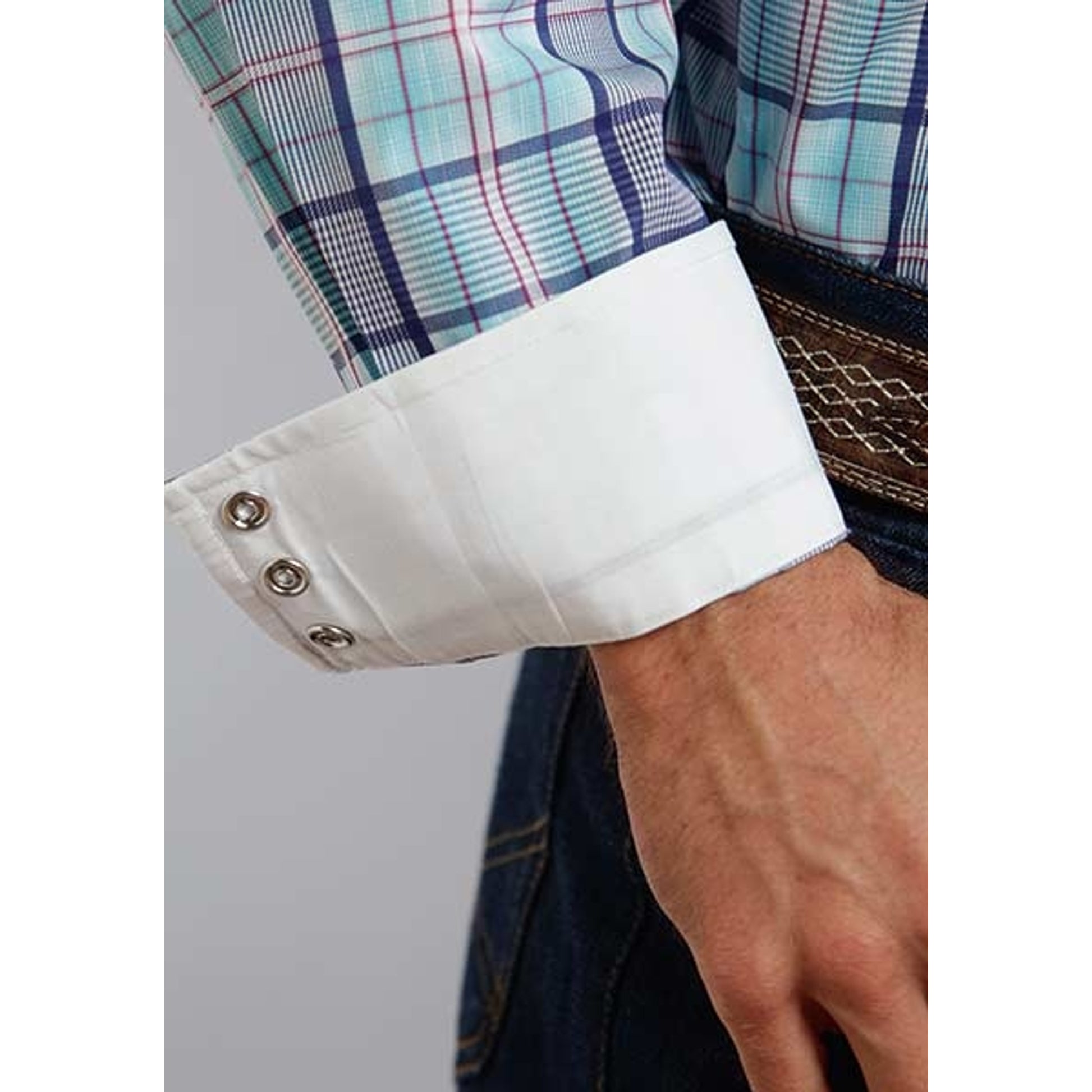 Stetson Mens Spring IV Streetlight Plaid Long Sleeve Snap Shirt