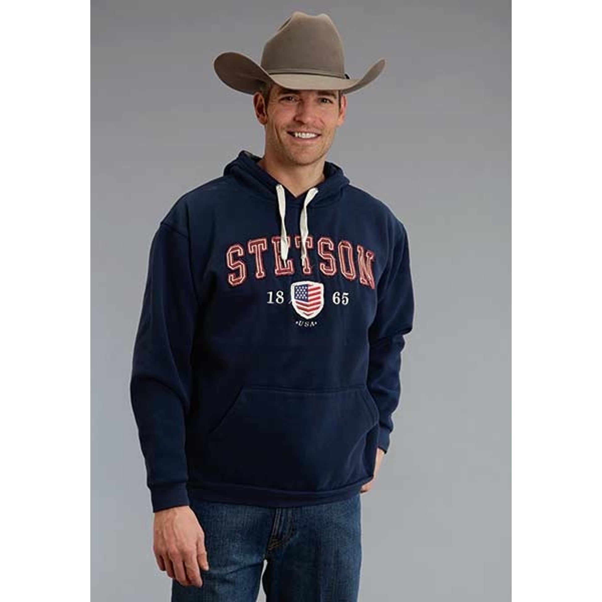 Stetson Mens Stetson And USA Crest Hooded Sweatshirt