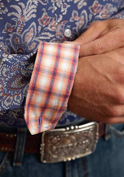 Stetson Mens Summer I Brocade Paisley Long Sleeve Button Shirt