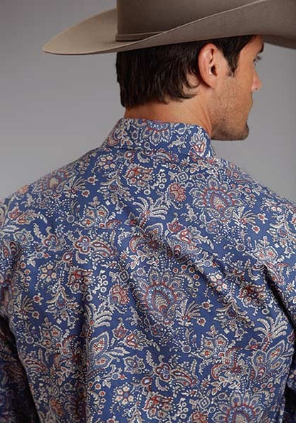 Stetson Mens Summer I Brocade Paisley Long Sleeve Snap Shirt