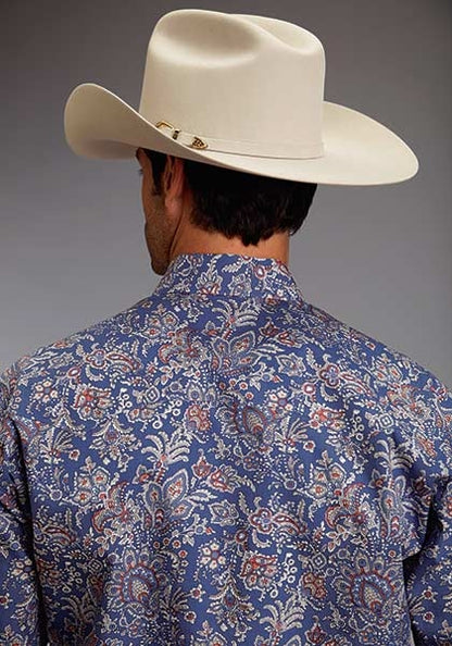 Stetson Mens Summer I Brocade Paisley Short Sleeve Snap Shirt