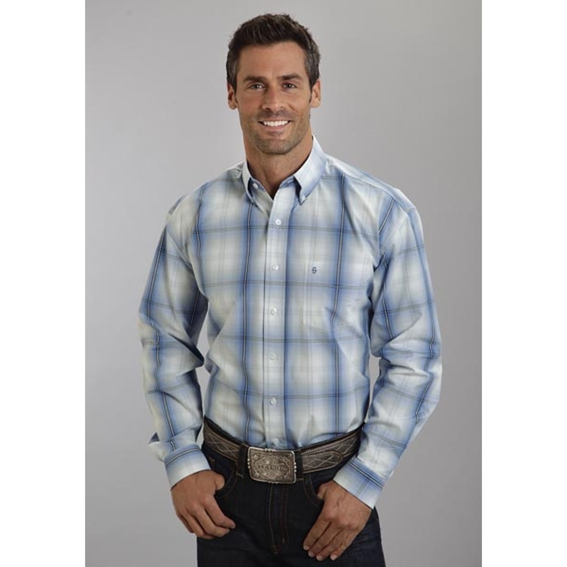 Stetson Mens Summer I Hunters Plaid Long Sleeve Button Shirt