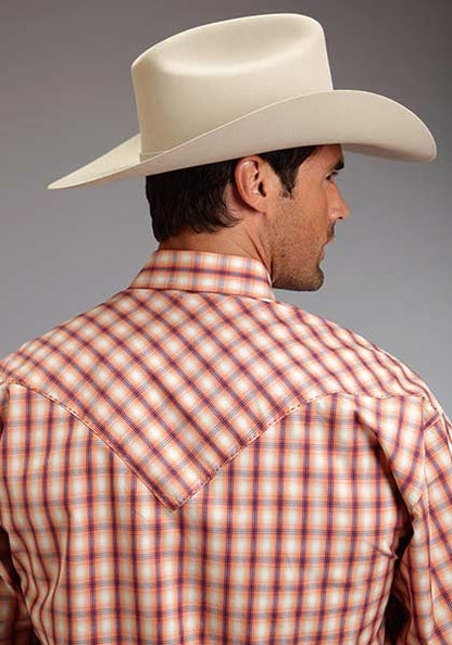Stetson Mens Summer I Spectral Check Long Sleeve Snap Shirt