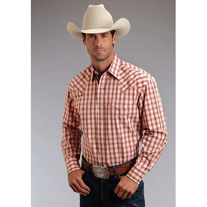 Stetson Mens Summer I Spectral Check Long Sleeve Snap Shirt
