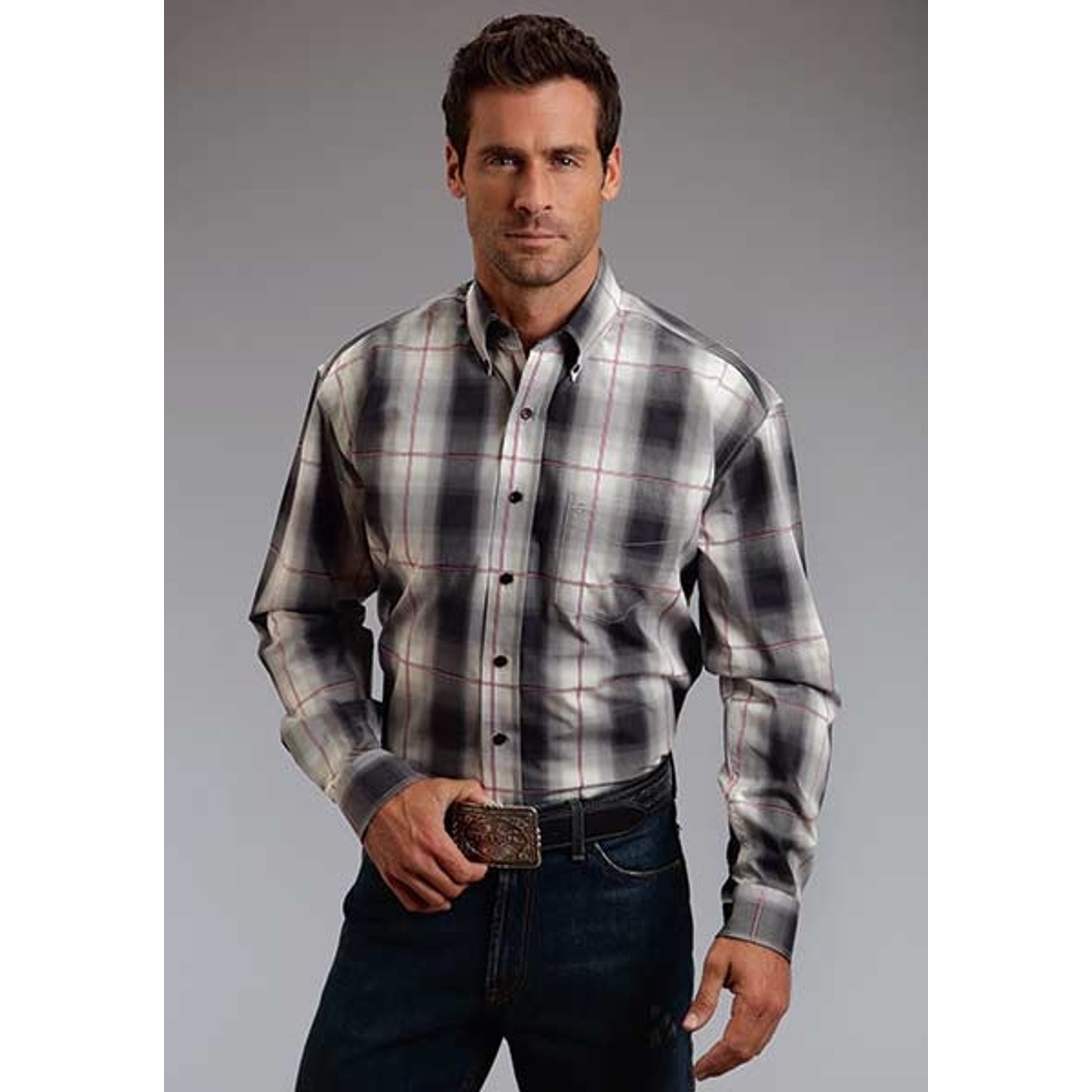 Stetson Mens Summer II Grand Ombre Long Sleeve Button Shirt