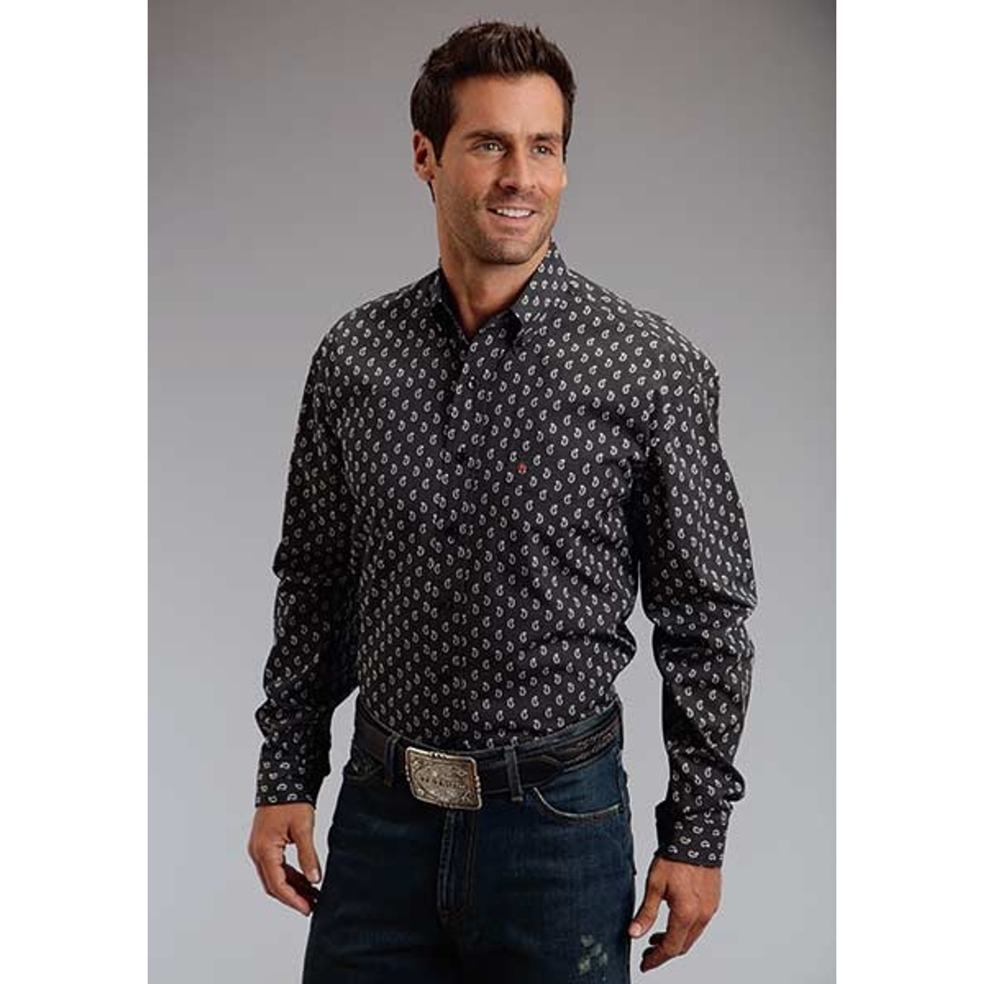 Stetson Mens Summer II Paisley Dot Long Sleeve Button Shirt