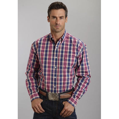Stetson Mens Summer III Bright Side Plaid Long Sleeve Button Shirt