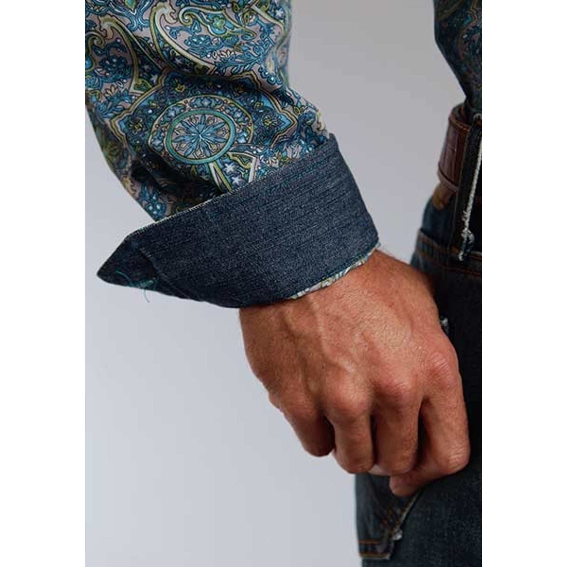 Stetson Mens Summer III French Paisley Long Sleeve Button Shirt