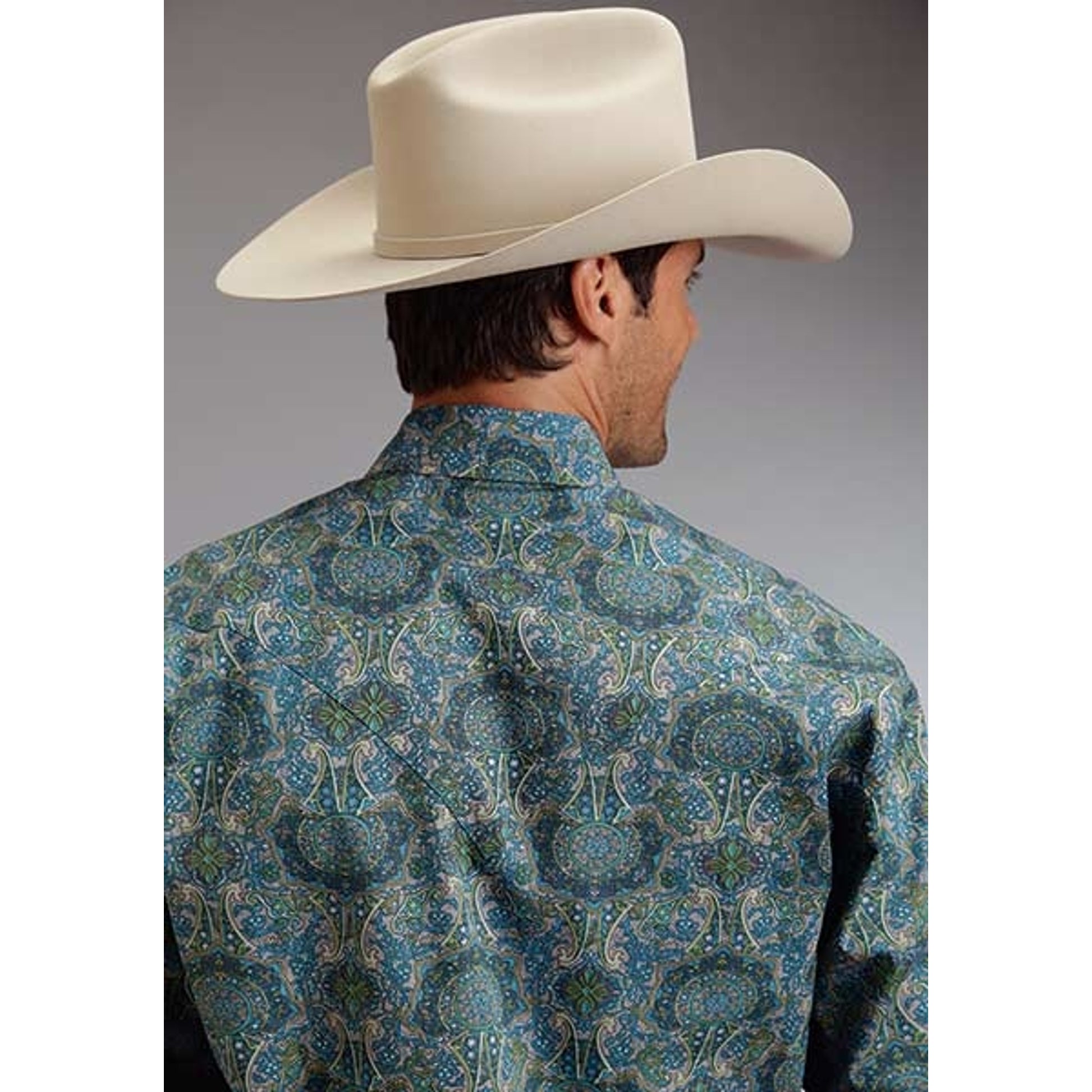Stetson Mens Summer III French Paisley Long Sleeve Snap Shirt