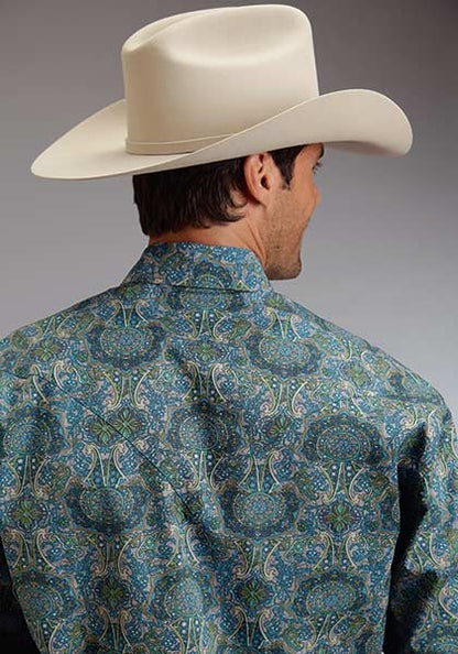 Stetson Mens Summer III French Paisley Long Sleeve Snap Shirt