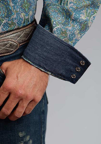 Stetson Mens Summer III French Paisley Long Sleeve Snap Shirt