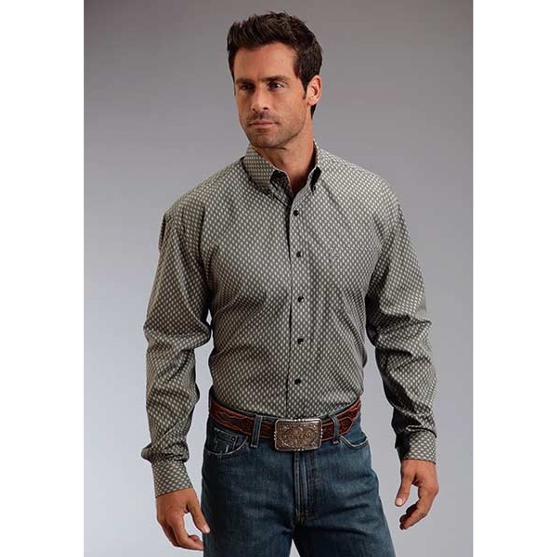 Stetson Mens Summer III Odyssey Print Long Sleeve Button Shirt