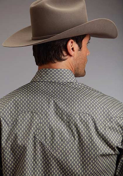 Stetson Mens Summer III Odyssey Print Long Sleeve Snap Shirt