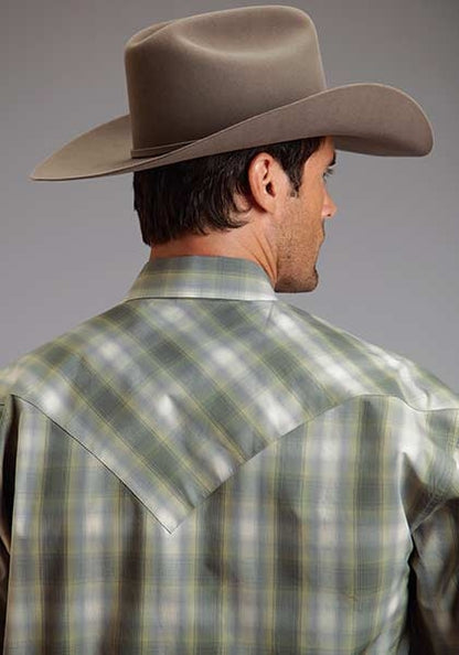 Stetson Mens Summer III Willow Ombre Long Sleeve Snap Shirt